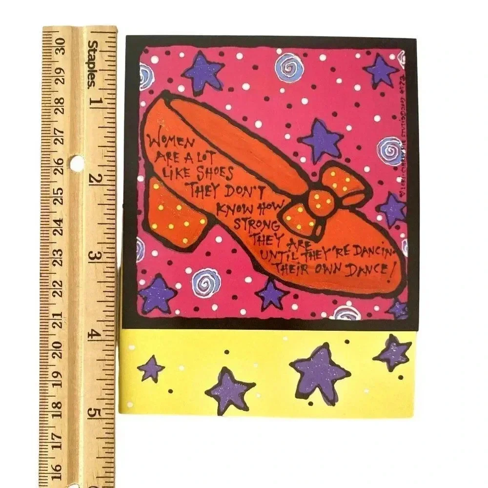 VTG 6/pk BLANK Greeting Cards Shoes Stars Funny Leanin' Tree‎ Lori Wiseman